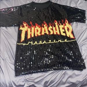 Thrasher sequin tee shirt dress